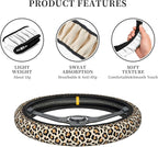 Steering Wheel Cover Universal Fit Car Interior Accessories for Women Men 15 Inch Breathable Anti Slip Odorless Neoprene Stee