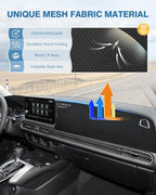 FIILINES Dash Cover for Honda HR-V 2023-2026 HRV, Dashboard Mat HRV Accessories Mesh Dash Mat Sunshade Nonslip Protector No G