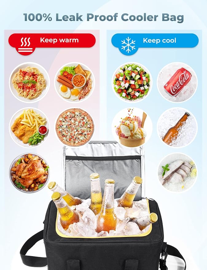 Oasser Trunk Organizer with Cooler Bag 95L, Bearing 110lb No Deformation, Collapsible with Multi Compartments, 20L Removable