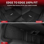 LASFIT Floor Mats & Trunk Mat for 10th Honda Accord Sedan 2018-2022 Gasoline & Hybrid, All Weather TPE Custom Fit Floor Liner, 1st & 2nd Row & Cargo Mat Full Set, Black