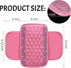 NBTEPEM Bling Pink Car Center Console Cover, Leather Car Arm Rest Cover with 2 Storage Bags, Universal Auto Armrest Protector Storage Box, Pink Bling Accessories Interior for Most Vehicles