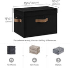 StorageWorks Fabric Storage Bins with Lid, Decorative Storage Boxes for Shelves, Stackable Closet Organizer Basket with Handl