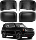 Driver & Passenger Side Mirror Cover Replacement for Jeep Renegade 2015 2016 2017 2018 2019 - Left & Right Side Mirror Covers, Rear View Mirror Cap Accessories Textured, Without Lamp