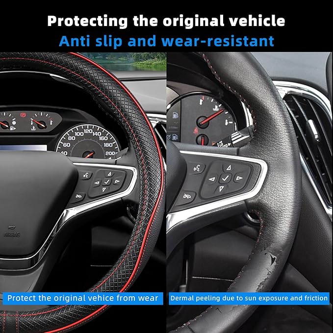 Car Steering Wheel Cover for Chevy Silverado 1500 2500 3500, Tahoe, Equinox,Traverse,Colorado, Automative Accessories for Che