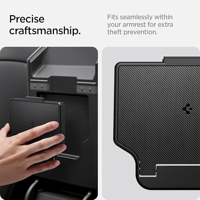 Spigen One-Tap Hidden Storage Box for Tesla Model Y Juniper (Standard, Premium & Performance 2026/2025) and Model 3 Highland (Standard, Premium & Performance 2026/25/24)