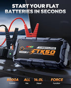 TREKURE Car Battery Jump Starter 8000A 26800mAh, Portable Car Jump Starter for All Gas and 12L Diesel Engines, Power
