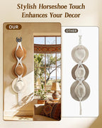 Macrame Wall Hat Rack Boho Hat Organizer Wall Mount with Cast Iron Horsehead Hanger Western Hat Holder for Women Wide Brimmed