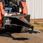 Titan Attachments Skid Steer Ice Scraper with Down Pressure, Pivoting Center Point, and Replaceable Notched Disc - Move Forward, Backward, and Side to Side for Efficient Snow and Material Removal
