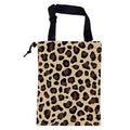 Car Trash Bag Abstract Brown Leopard Leak-Proof Car Garbage Bag with Drawstring Foldable Canvas Trash Bin with Adjustable Buckle for Car Accessories, Travelling, Camping