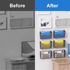 samstar 6 Pack Magnetic File Holder, Mesh Wall File Organizer File Pocket Mail Organizer Paper Folder Holder for Office/Home,