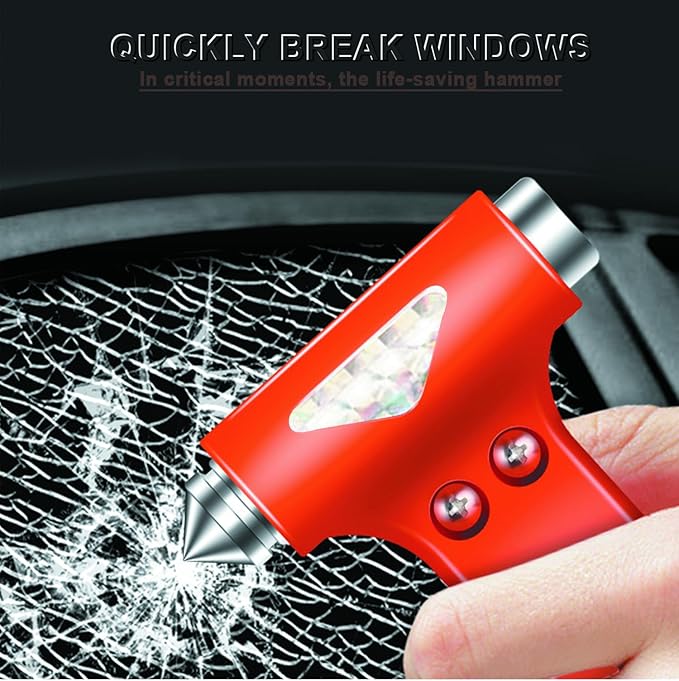 ACEBON 2-Pack Car Safety Hammer Seatbelt Cutter, Auto Emergency Escape Hammer with Window Glass Breaker and Seat Belt Cutter,