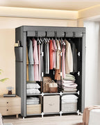 Mavivegue Portable Closet, 50 Inch Wardrobe Closet, Portable Closets for Hanging Clothes with 3 Hanging Rods and 6 Storage Sh