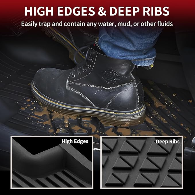 LASFIT Floor Mats for BMW IX 2022-2025 2026 xDrive45 xDrive50 xDrive60 M60 M70, All Weather Protection Floor Liners, TPE Car Mat for BMW IX Accessories, Anti-Slip, 1st & 2nd Row, Black