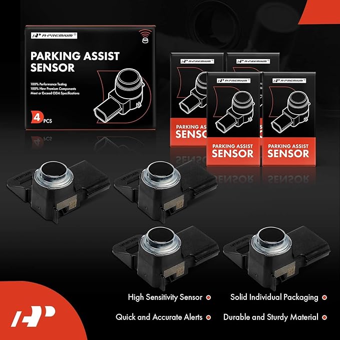 A-Premium 4-PC Rear Reverse Backup Parking Assist Sensor Compatible with Select Acura Models - MDX 2017-2020, RDX 2019-2021, 