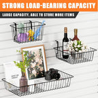 11.8" L x 5.9" D x 5.9"H - 6 pcs Black Wire Baskets for GridWall and SlatWall - Merchandiser Baskets,Grid wall Shelves Hangin