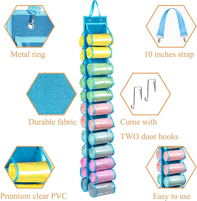 Legging Storage Bag Storage Hanger Can Holds 24 Leggings or Shirts Jeans Compartment Storage Hanger, Foldable Leggings Organi