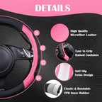 CAR PASS Line Rider Microfiber 14 Inch Leather Sporty Steering Wheel Cover Universal Fits for 95% Truck,SUV,Cars, Anti-Slip S