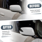 X AUTOHAUX Car Rear View Right Passenger Side Mirror Cover Cap Replacement White for Honda Fit 2009-2013 Fits W/Turn Signal Models Mirror Guard Covers Exterior Decoration Trims