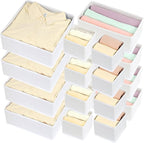 Fordonral 16 Pack Drawer Organizer Clothes, Foldable Fabric Dresser Organizer Closet Organizers and Storage Box for Underwear