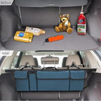Car Trunk Organizer, Backseat Hanging Large Storage with Adjustable Straps,Waterproof PVC Collapsible Cargo Bag, Car Interior
