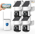 Solar Security Cameras Wireless Outdoor, 4 Cam-Kit, 4MP Home Security System with Color Night Vision, 2.4G & 5G WiFi, 360° Pa