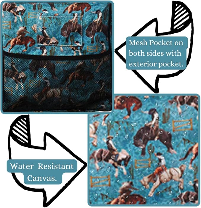 NGIL Extra Large Utility Tote Reusable Grocery Bag Oversized Collapsible for Groceries, Storage, Picnic, Beach (Rowdy Rodeo-Black)
