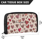 Car Tissue Holder Car Visor Organizer Tissue Box Holder for Car Sun Visor Organizer with Car Vehicle Accessories Essentials Interior for Women Men Pastel Heart Leopard Dot