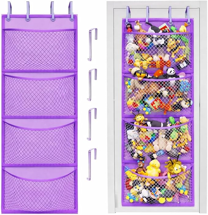 Honeyera Plush Storage (Patent Pending) - Plush Hammock Net Over Door Organizer for Stuffies, Baby Accessories, Toy/Hammock H
