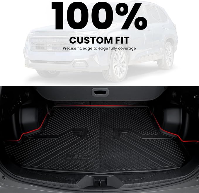 LASFIT Cargo Mat & Backrest Mat for Subaru Forester 2025-2026 (Not Fit Hybrid & Wilderness), All Weather TPE Custom Fit Easy Clean Trunk Mat for Forester 2025 2026 Car Cagro Liners,Black