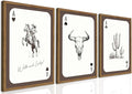 Western Cowboy Wall Art Set of 3, Vintage Cowgirl Rodeo Decor Painting, Southwestern Rustic Aesthetic Artwork Canvas Prints f