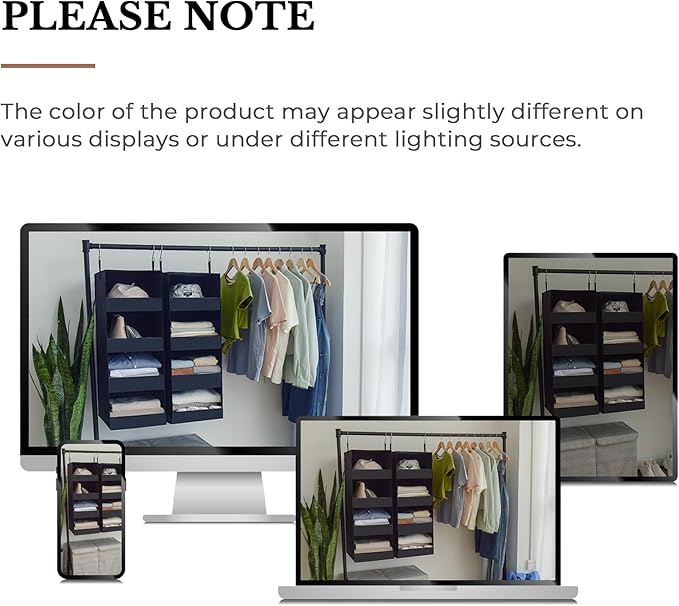 GRANNY SAYS 4-Shelf Hanging Organizer, Closet Hanging Shelves, Closet Hanging Storage Organizers, Organization for Bedroom, L