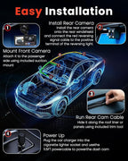 3 Channel Dash Camera for Cars,Triple Lens 4K+1080P+1080P Dash Cam Front Rear Inside,Built-in 5G WiFi & App, Night Vision,24H