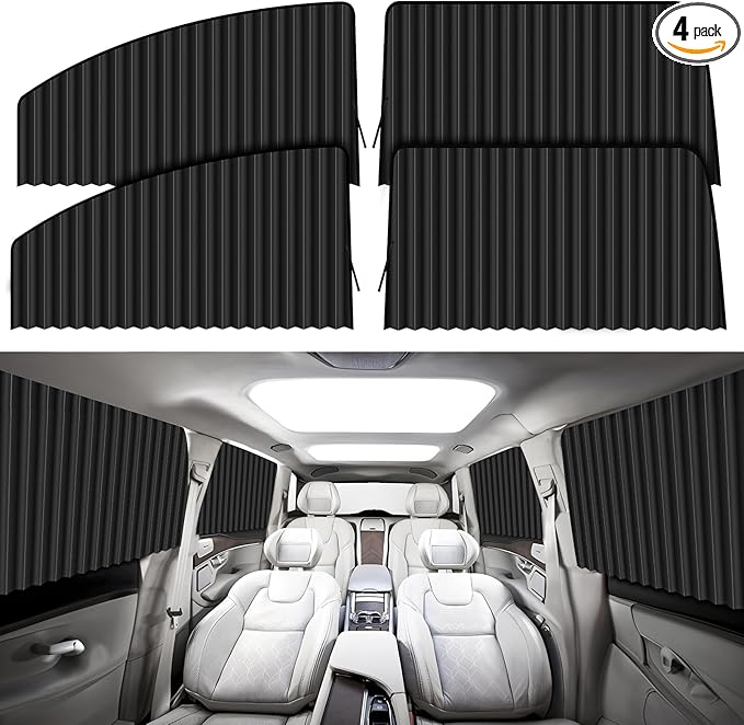 ZATOOTO Window Shades for Car Camping - Privacy Cover and Side Blinds - Protection from Heat and UV for Kids, Family, Pets