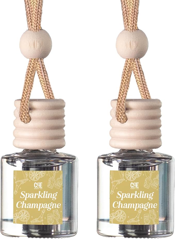 C&E Craft Co Hanging Car Air Freshener Diffuser 2 Pack, Long Lasting Fragrance Oil Car Freshener, Glass Bottle Auto Air Fresh