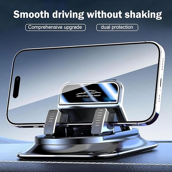 360 Degree Phone Holder Rotating Car, Dashboard Cell Phone Holder, Non-Slip Navigation Bracket, Universal for Most Cars (Black)