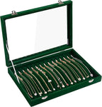 Frebeauty 15 Hooks Necklace Tray Velvet Neckalce Organizer with Clear Lid Lockable Necklace Holder Box Jewelry Organizer for 