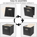 Yunkeeeper storage bins Cubes, Fabric Cube Organizer with Handle, Foldable Cube Bins for Cloth or Accessary Storage, 11x11x11