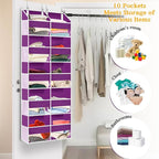 Over The Door Organizer 5 Tiers, Extra Large Behind Door Storage of 10 Compartments, 80 lbs Weight Capacity Hanging Storage O