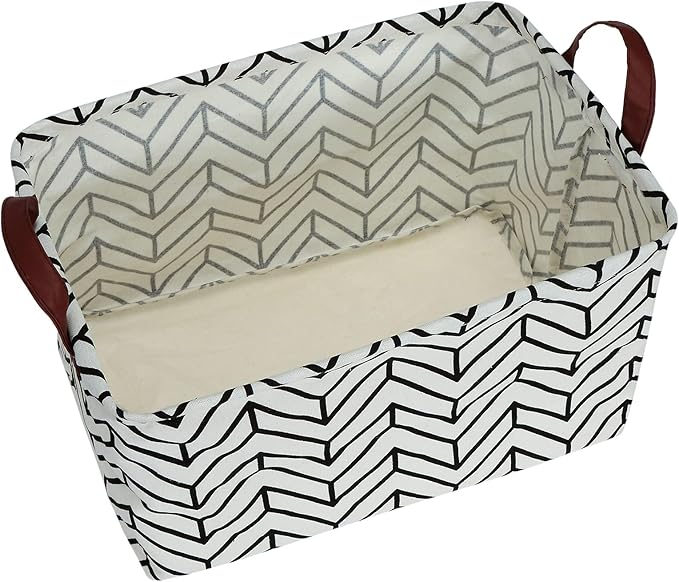 Kingrol 4 Pack Foldable Storage Baskets with Handles, Waterproof Storage Bins for Home, Office, Nursery, Laundry Organizers, 