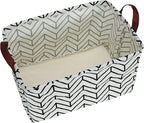 Kingrol 4 Pack Foldable Storage Baskets with Handles, Waterproof Storage Bins for Home, Office, Nursery, Laundry Organizers, 