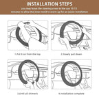 AUTOYOUTH Leopard Print Steering Wheel Cover - Bling Crystal Rhinestones Cheetah Print on PVC Leather Non-Slip Breathable Des