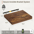 Vivelove 10 Inch Deep Floating Shelves 10 inch Long, 10 x 10 Wide Wall Shelves with Invisible Brackets, for Bedroom Bathroom 