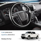 Steering Wheel Cover for Ford F150 2009-2014/ Ford Expedition 2015-2017, Car Steering Wheel Cover Protector Accessories for Ford (Matte Black)