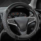 West Llama Customized Auto Car Steering Wheel Cover for Toyota Tacoma,4Runner,Tundra,Sequoia,15.5-16 inch(Diamond Quilted-Bla