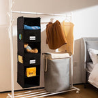 BrilliantJo 2 Pack 6 Shelves Hanging Closet Organizer with 2 Drawer, Hanging Storage with 4 Side Pockets for Clothes Shoes, 4
