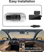 4K Dash Cam Front, Built-in 5.8G WiFi, Free 64GB Card & 48W A+C Car Charger Included, Dash Camera for Cars, Mini Dashcam with Super Night Vision, Loop Recording, G-Sensor, 24 Hours Parking Monitor