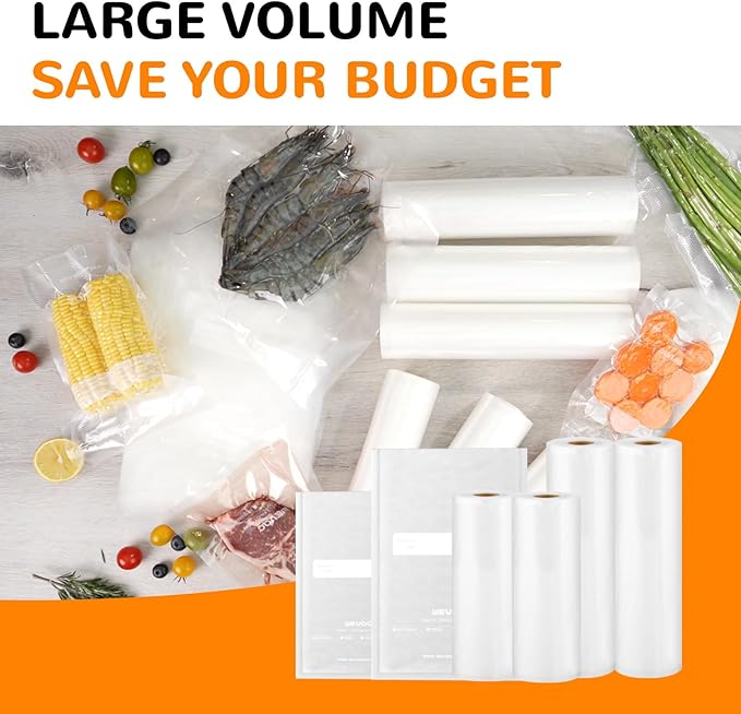 All-in-One Variety Pack Vacuum Sealer Bags & Rolls – 50x 6''x10'', 70x 8''x12'', 2 Rolls 11''x20', 2 Rolls 8''x20' – Premium 