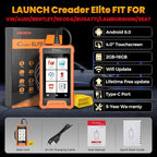 LAUNCH Creader Elite OBD2 Scanner Diagnostic Tool Fit for Audi Volkswagen Skoda Seat,Full System All Reset Bi-Directional Code