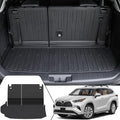 Cargo Mat with Backrest Mat for 2020-2024 2025 2026 Toyota Highlander Car Mat Accessories(Both Hybrid and Gas), TPE All Weather Cargo Liner with SeatBack Cover(Highlander-2 in 1 Trunk Mat)