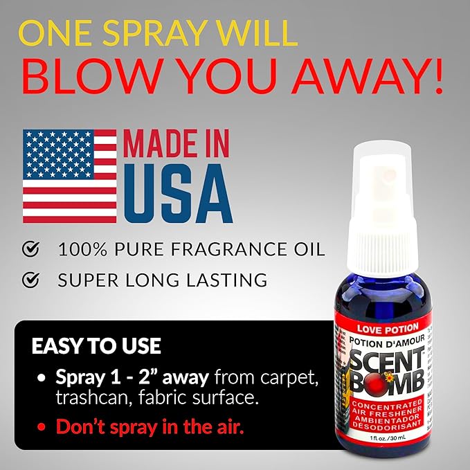 Scent Bomb Air Freshener Spray, Long-Lasting Odor Eliminator - Effective Deodorizer for Home & Car, Fresh Room Spray for Kitc